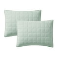 thumbnail image 1 of Mainstays Solid Textured Box Crinkle Quilted Pillow Sham, Light Green, King, Soft Wash, 2 Pack, All Ages, 1 of 6