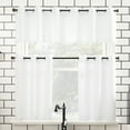 thumbnail image 1 of Mainstays Solid Semi Sheer Curtain Tier Pair and Valance Set, 3 Piece Ready Made Kitchen Curtains, White, 54" W x 24" L, 1 of 7