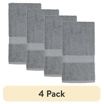 (4 pack) Mainstays Solid Hand Towel, Light School Grey