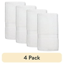 (4 pack) Mainstays Solid Hand Towel, White