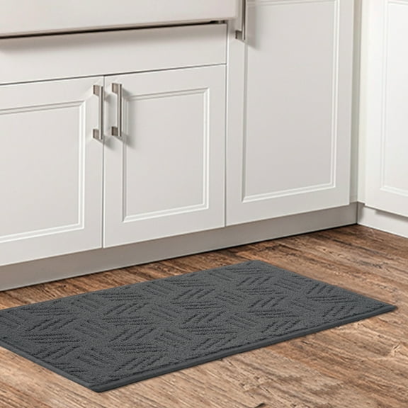 Mainstays Solid High Low Loop Kitchen Mat 18"x 27" Gray Flannel