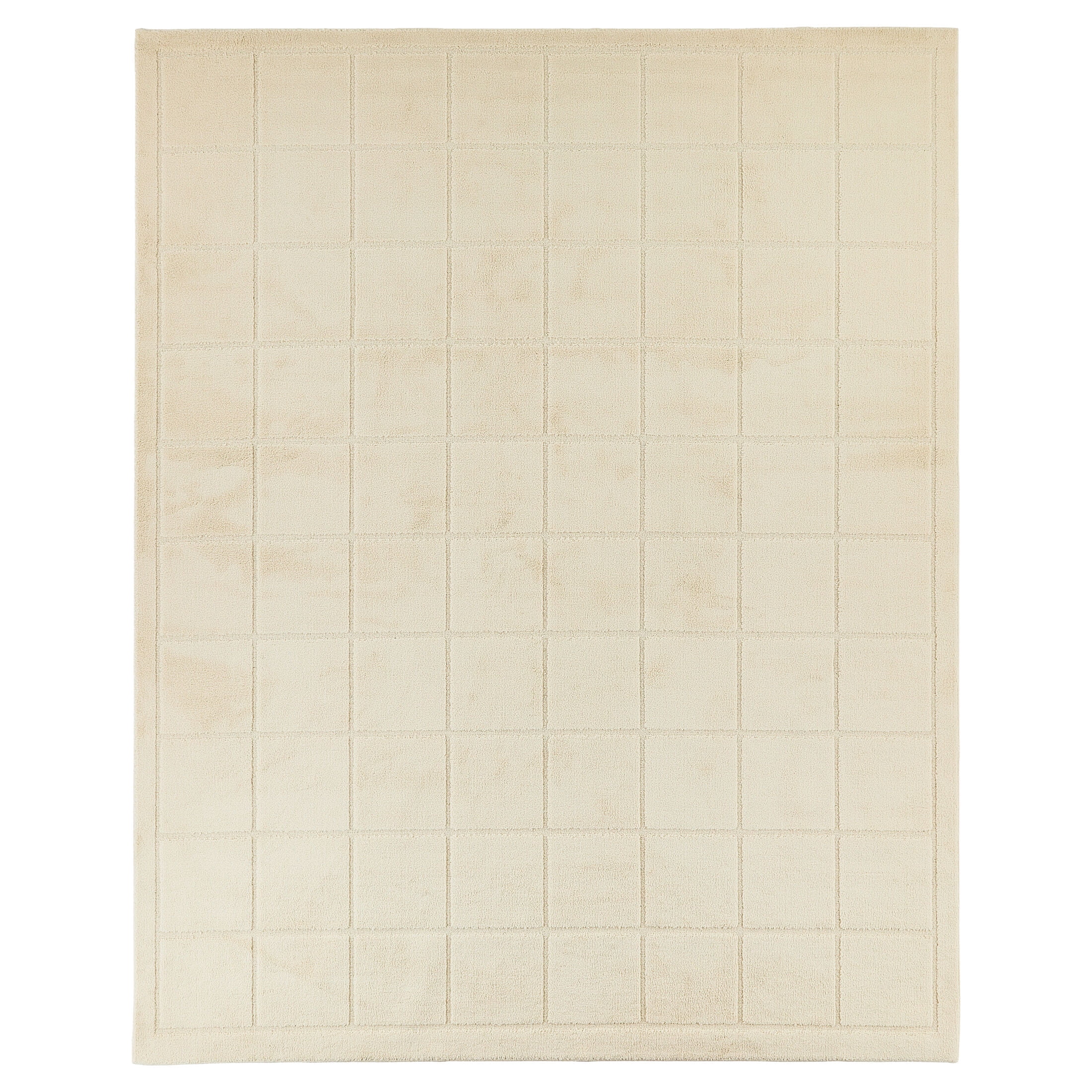Mainstays High-Low Tufted Grid Beige Indoor Area Rug, 8 ft x 10 ft