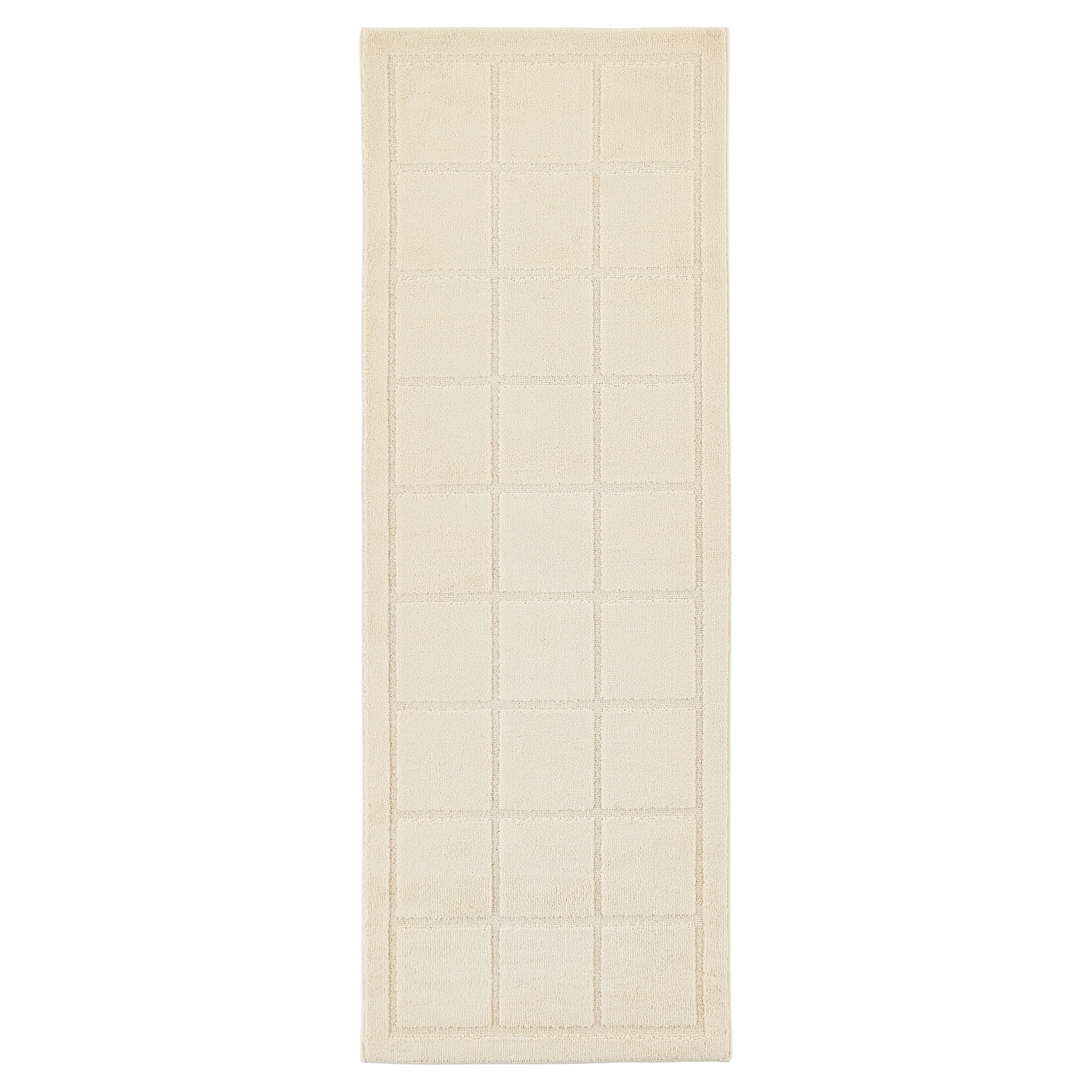 Mainstays Grid Runner Rug, Beige, 2 ft 6 in x 7 ft