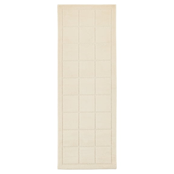 Mainstays Grid Runner Rug, Beige, 2 ft 6 in x 7 ft