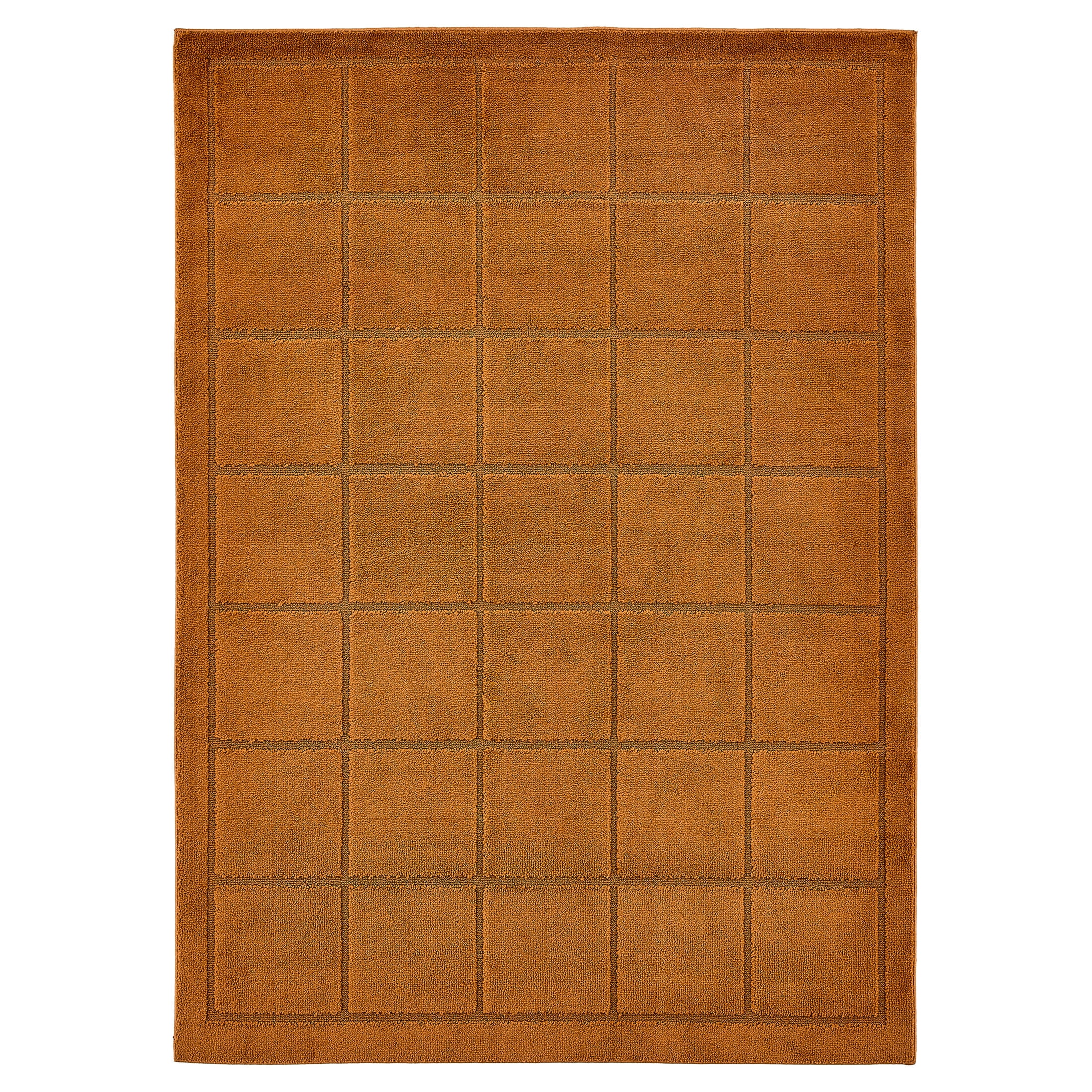 Mainstays Solid High Low Tufted Grid Brown Indoor Area Rug, 5' x 7'