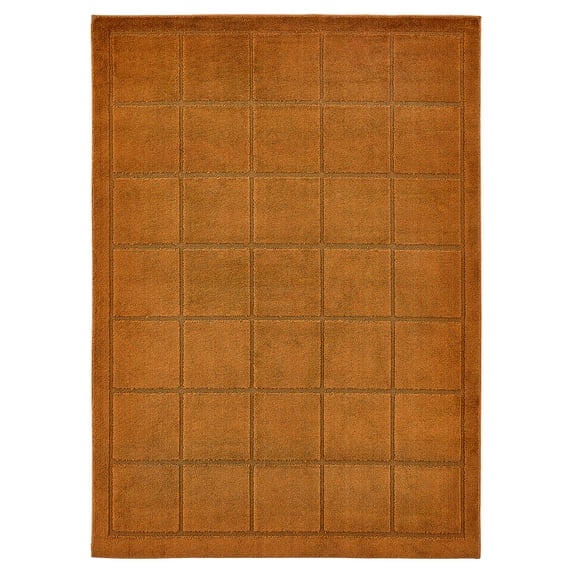 Mainstays Solid High Low Tufted Grid Brown Indoor Area Rug, 5' x 7'