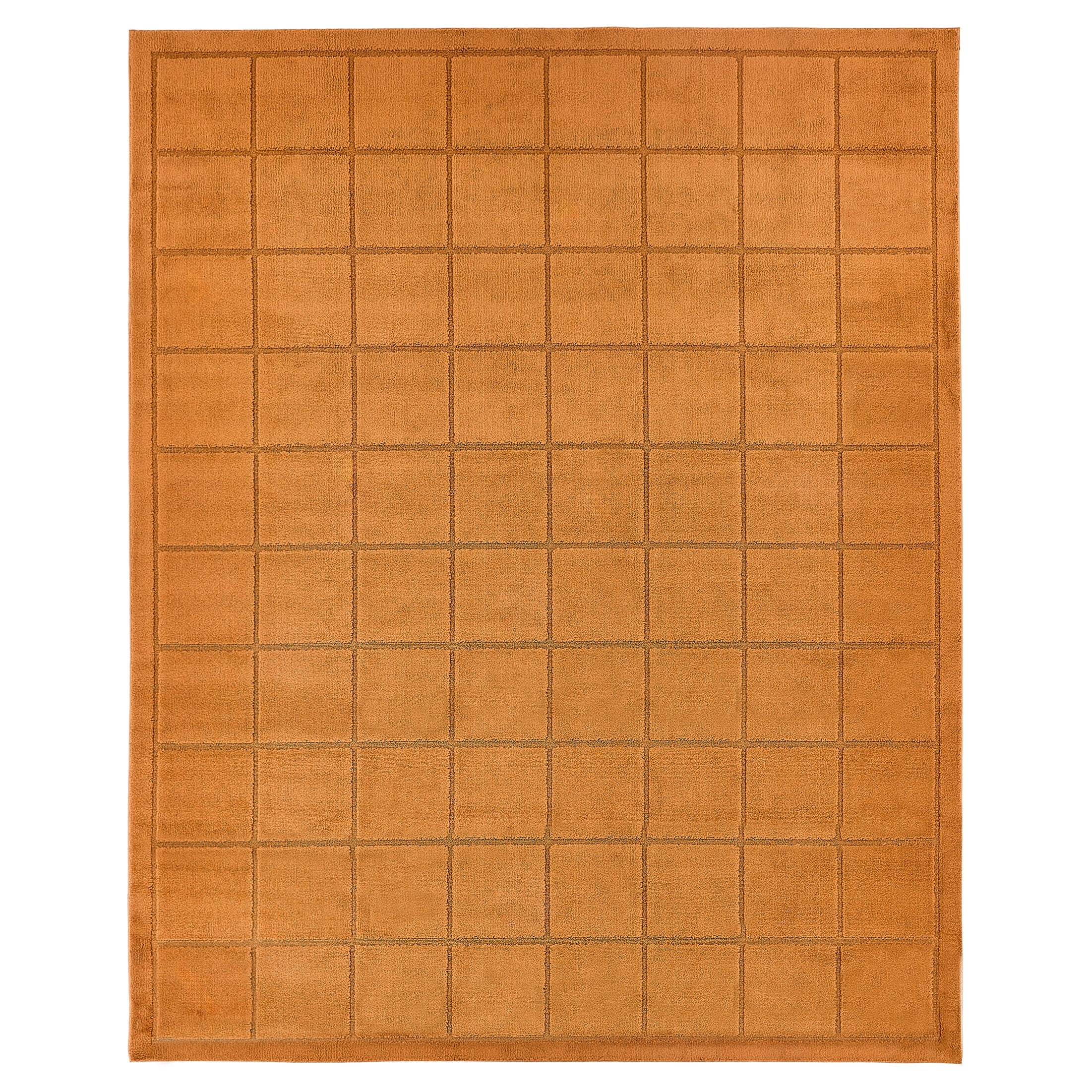 Mainstays High-Low Tufted Grid Brown Indoor Area Rug, 8 ft x 10 ft
