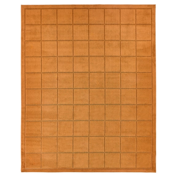 Mainstays Solid High Low Tufted Grid Brown Indoor Area Rug, 8' x 10'