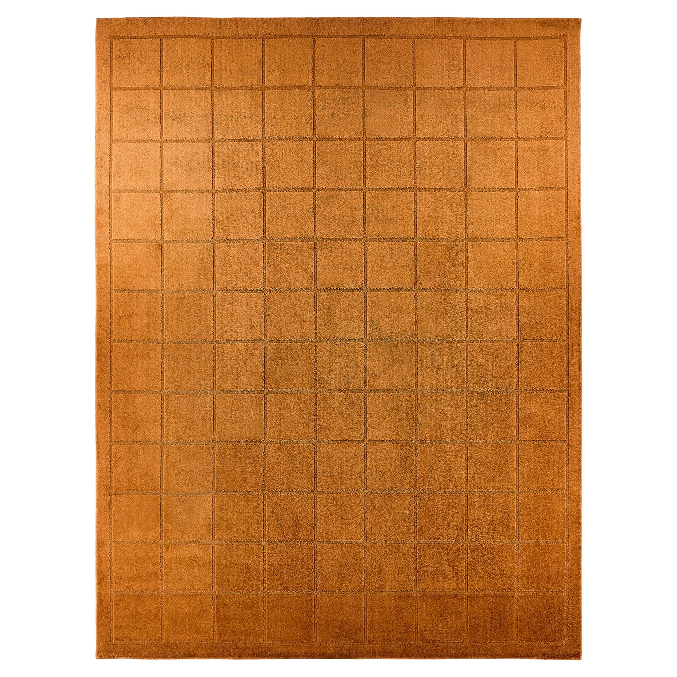 Mainstays Solid High Low Tufted Grid Brown Indoor Area Rug, 9' x 12'