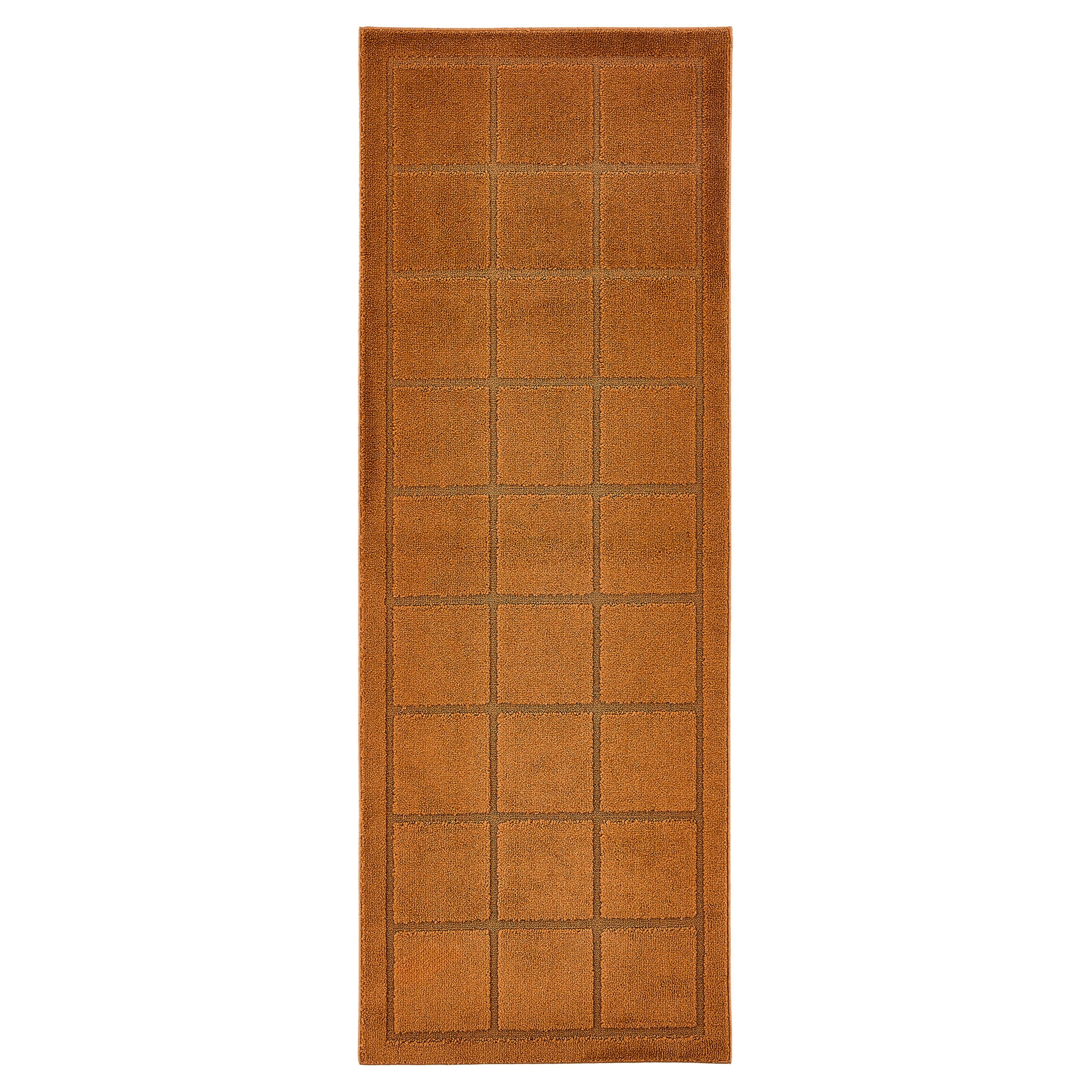 Mainstays Grid Runner Rug, Brown, 2 ft 6 in x 7 ft