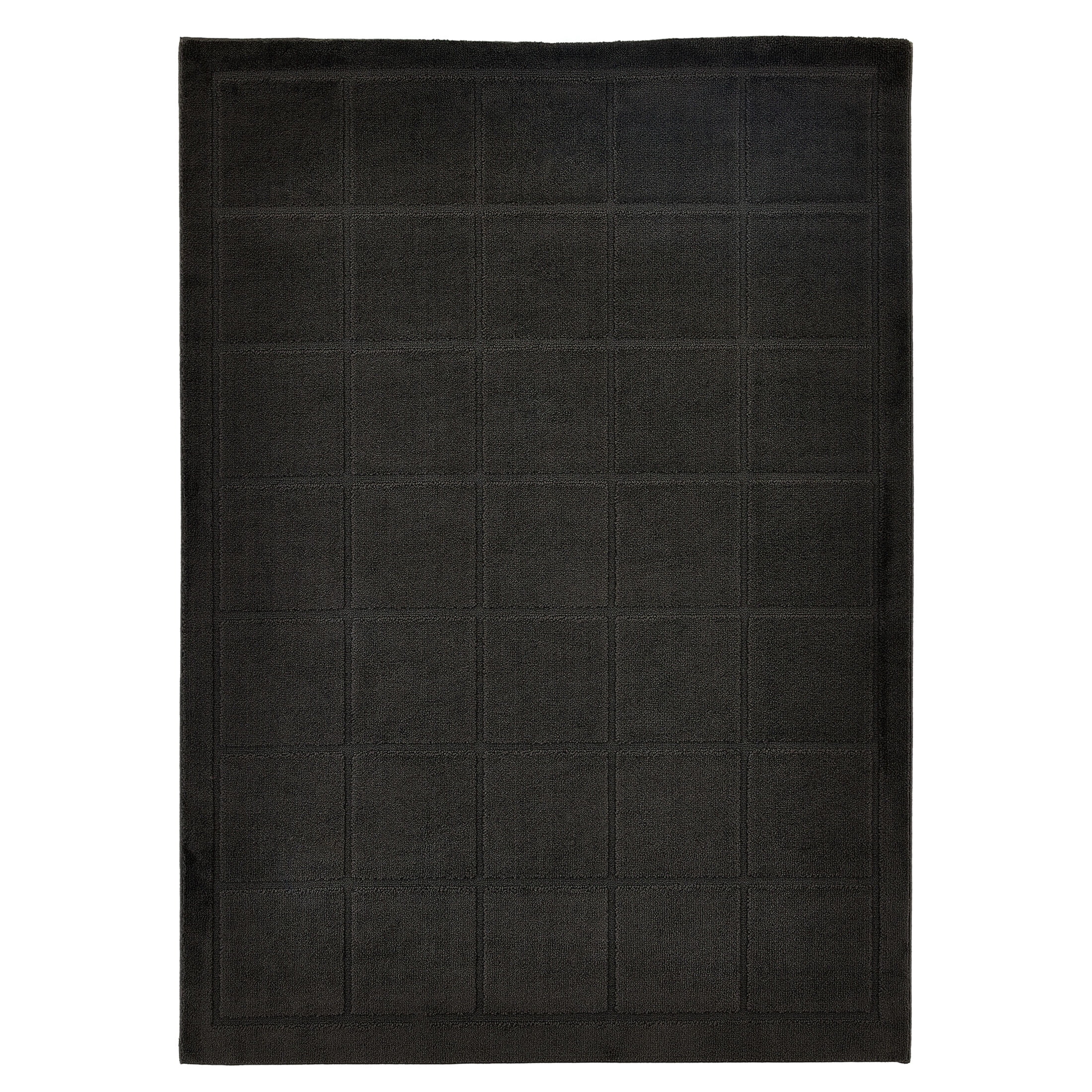 Mainstays Solid High Low Tufted Grid Dark Gray Indoor Area Rug, 5' x 7'