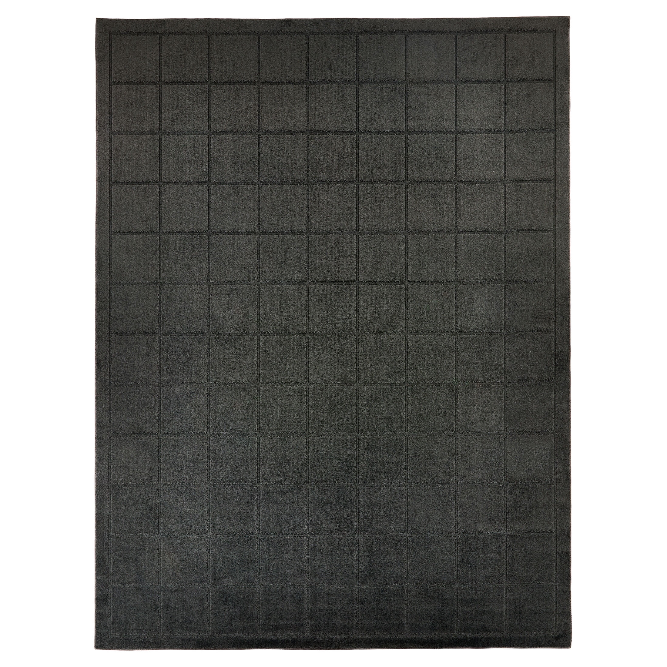 Mainstays Solid High Low Tufted Grid Dark Gray Indoor Area Rug, 9' x 12'