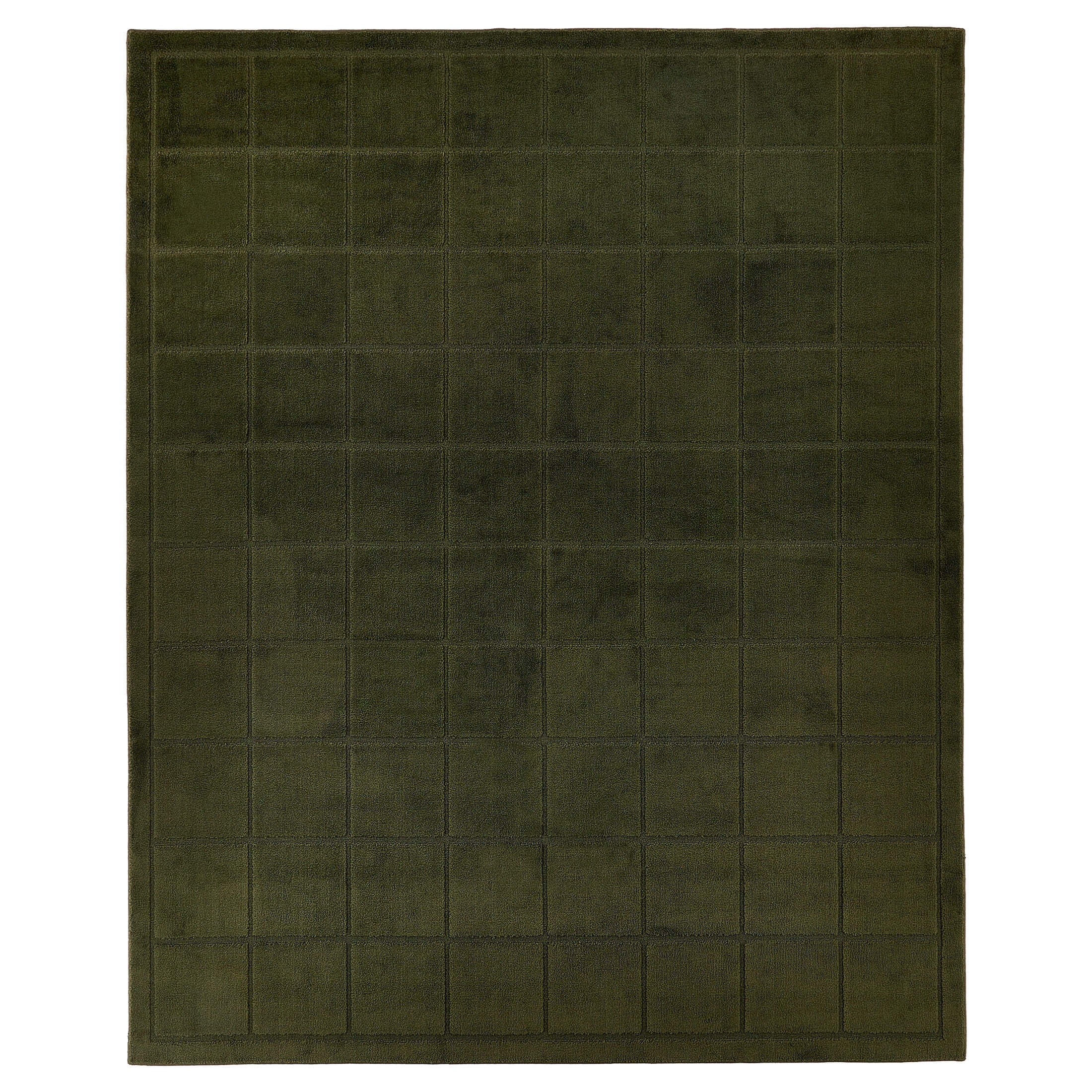 Mainstays High-Low Tufted Grid Dark Green Indoor Area Rug, 8 ft x 10 ft