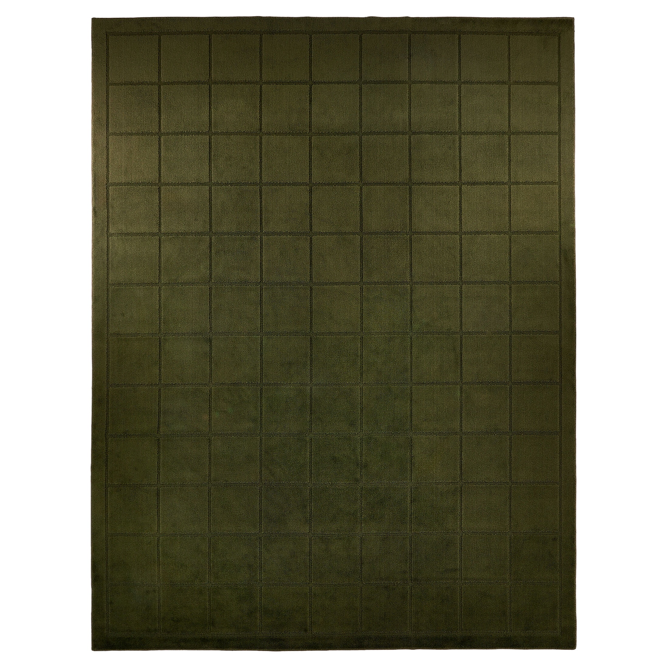 Mainstays Solid High-Low Tufted Grid Dark Green Indoor Area Rug, 9 ft x 12 ft