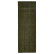 Mainstays High-Low Tufted Grid Indoor Runner Rug, Dark Green, 2 ft 6 in x 7 ft