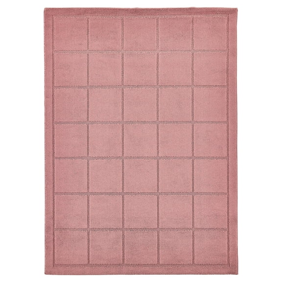 Mainstays Solid High Low Tufted Grid Mauve Pink Indoor Area Rug, 5' x 7'