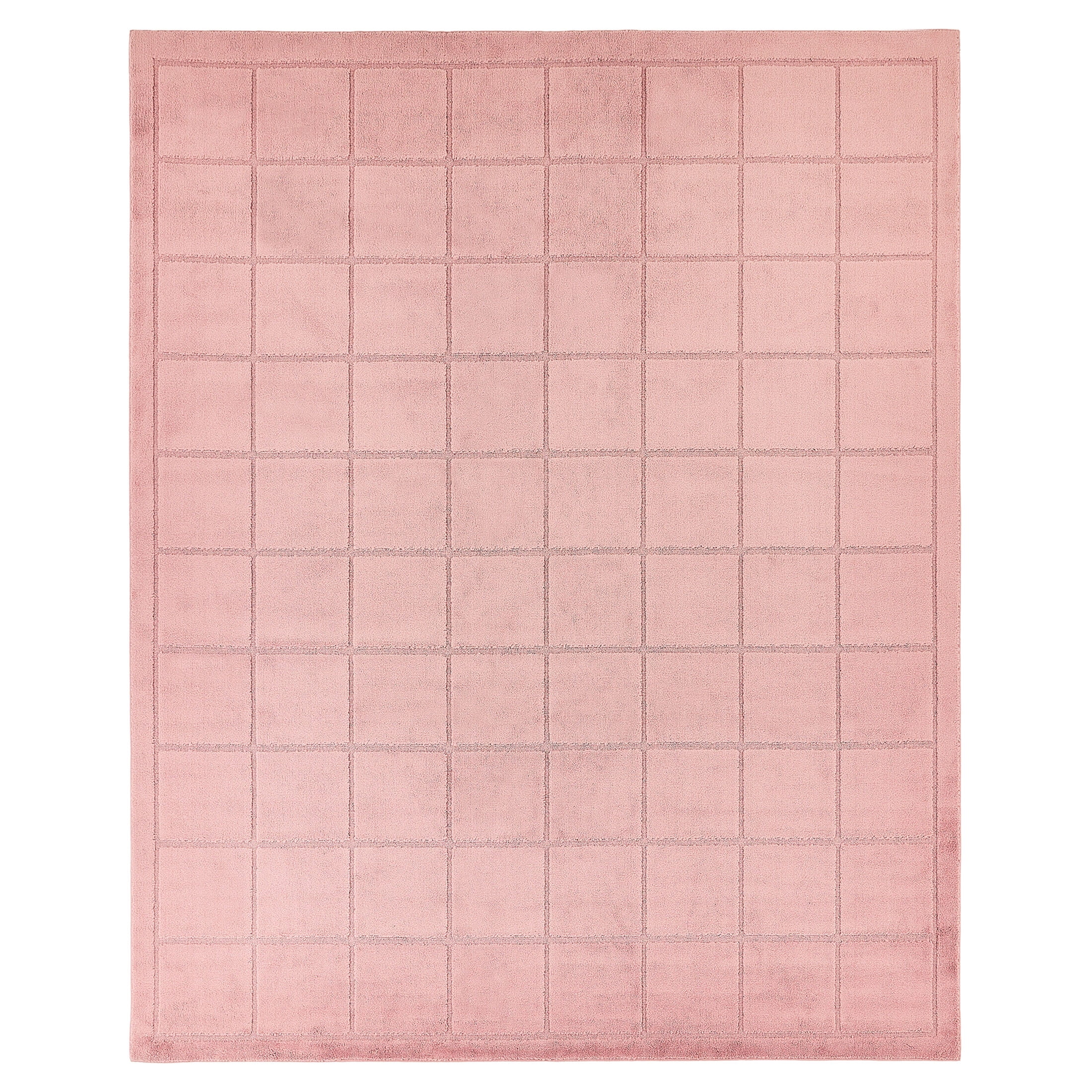 Mainstays High-Low Tufted Grid Mauve Pink Indoor Area Rug, 8 ft x 10 ft