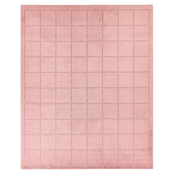 Mainstays Solid High Low Tufted Grid Mauve Pink Indoor Area Rug, 8' x 10'
