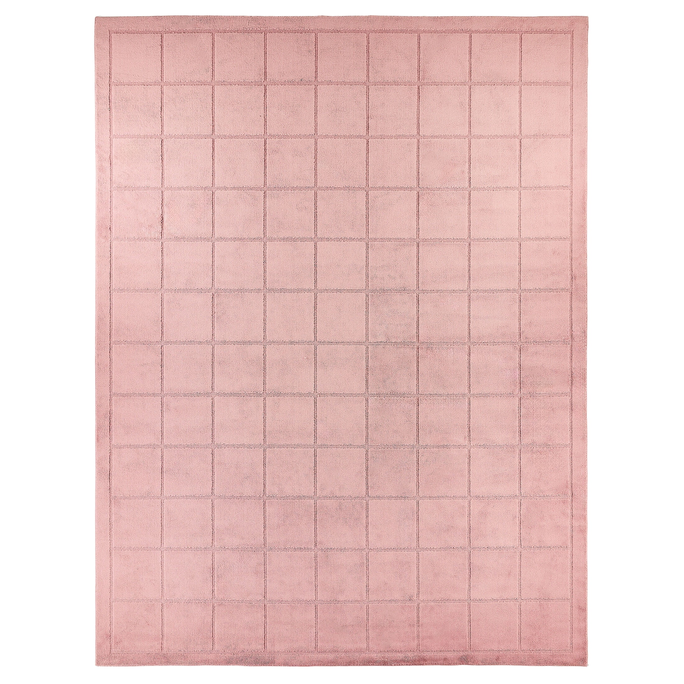 Mainstays Solid High Low Tufted Grid Mauve Pink Indoor Area Rug, 9' x 12'