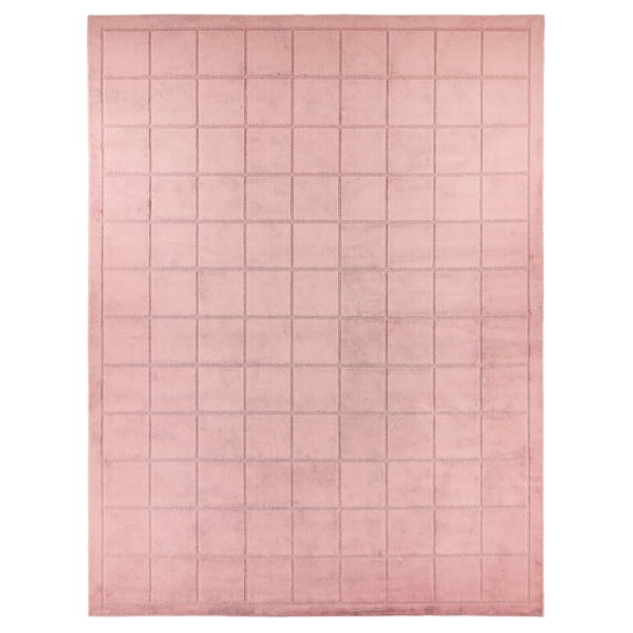 Mainstays Solid High Low Tufted Grid Mauve Pink Indoor Area Rug, 9' x 12'