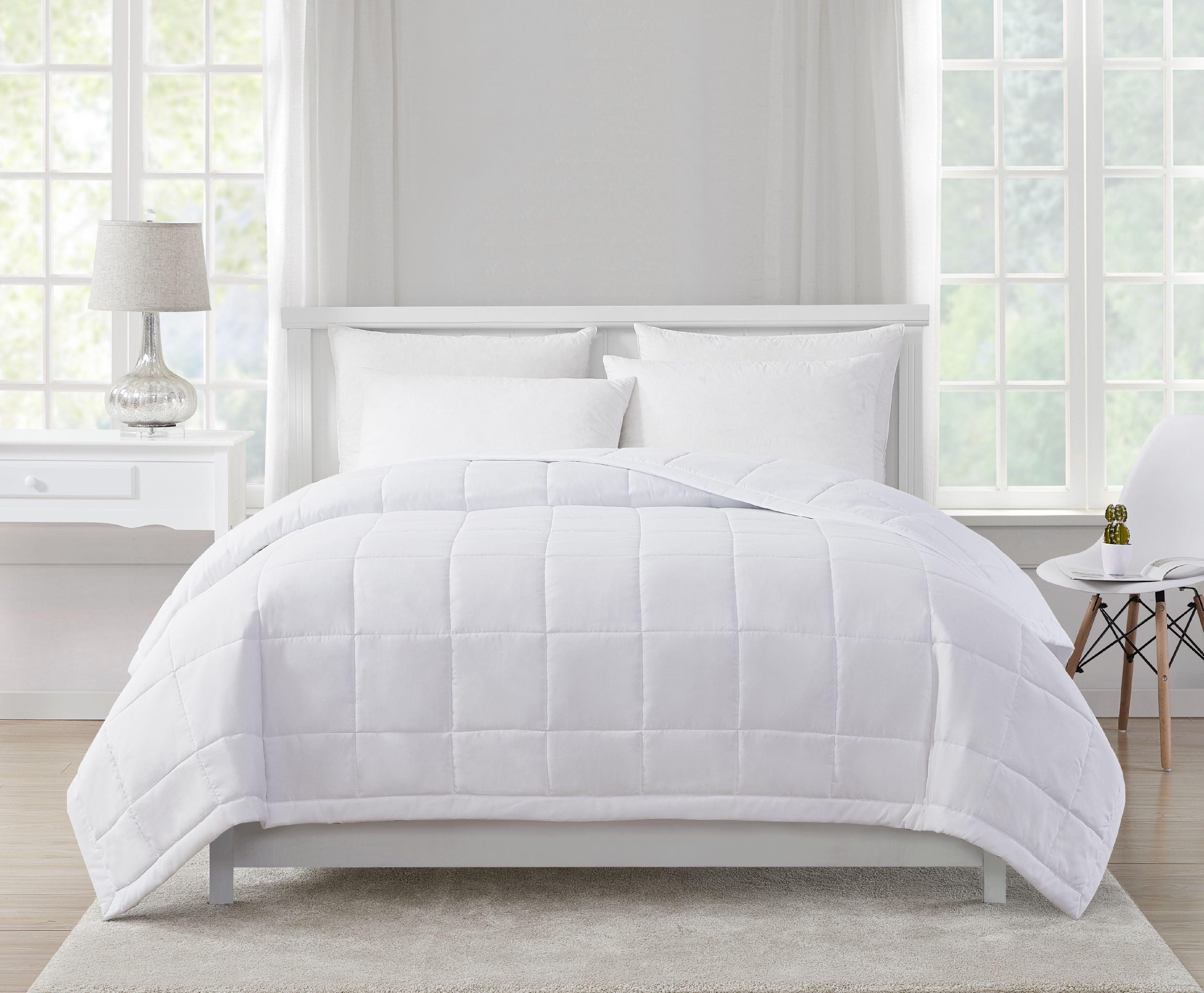 Mainstays Solid King Down Alternative Blanket in White