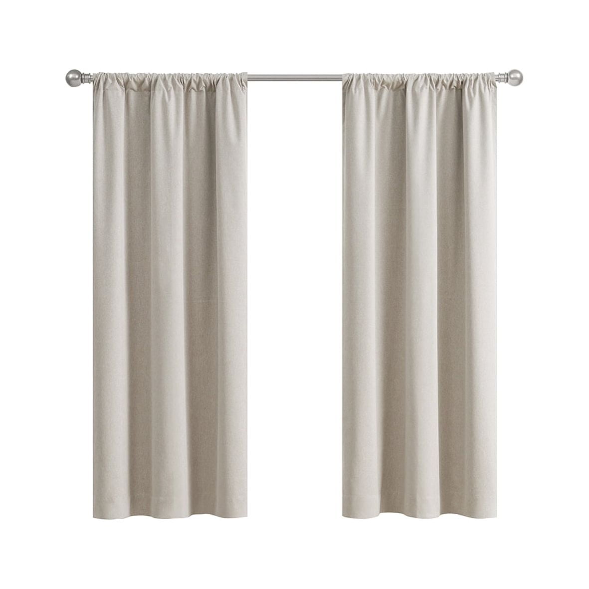 Find Your Perfect Mainstays Solid Linen Look Papyrus Beige Blackout Rod