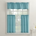 thumbnail image 1 of Mainstays 3-Piece Semi Sheer Rod Pocket Kitchen Window Tier Pair and Valance, 2 Café Curtains and 1 Curtain Valance, Mineral, 54"W x 36"L, 1 of 5