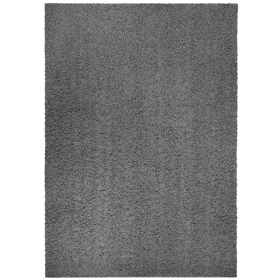 Mainstays Solid Olefin High Pile Shag Area Rug, Gray, 7'x10'