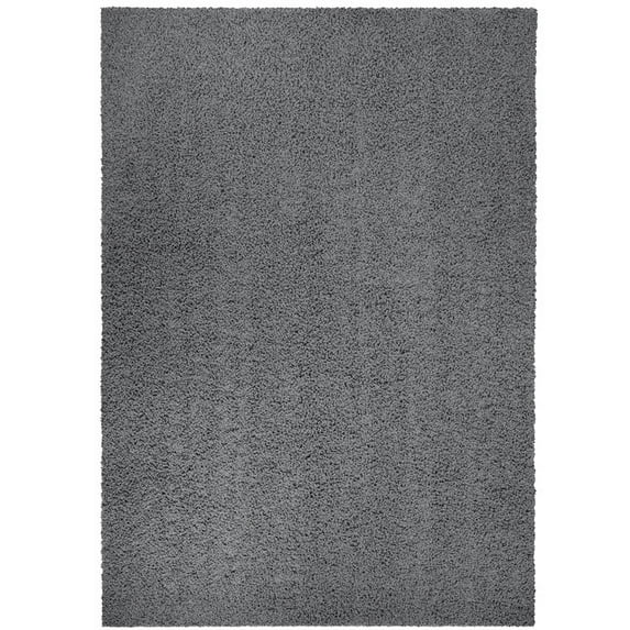 Mainstays Solid Olefin Shag Indoor Living Room Area Rug, Gray, 7'x10'