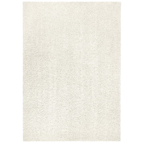 Mainstays Solid Olefin Shag Indoor Living Room Area Rug, Ivory, 5'x7'