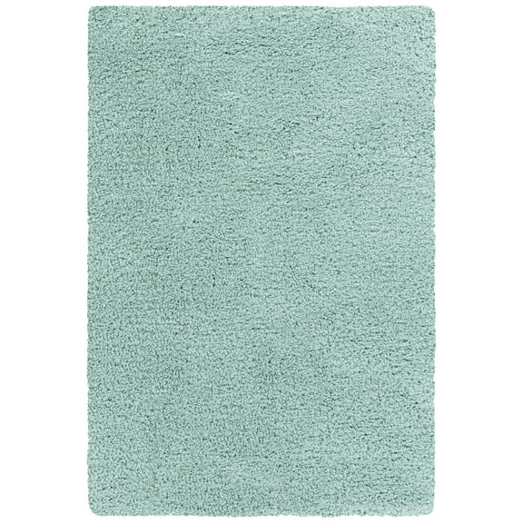Mainstays Solid Plush Transitional Aqua Shag Indoor Area Rug, 3'x4'8"