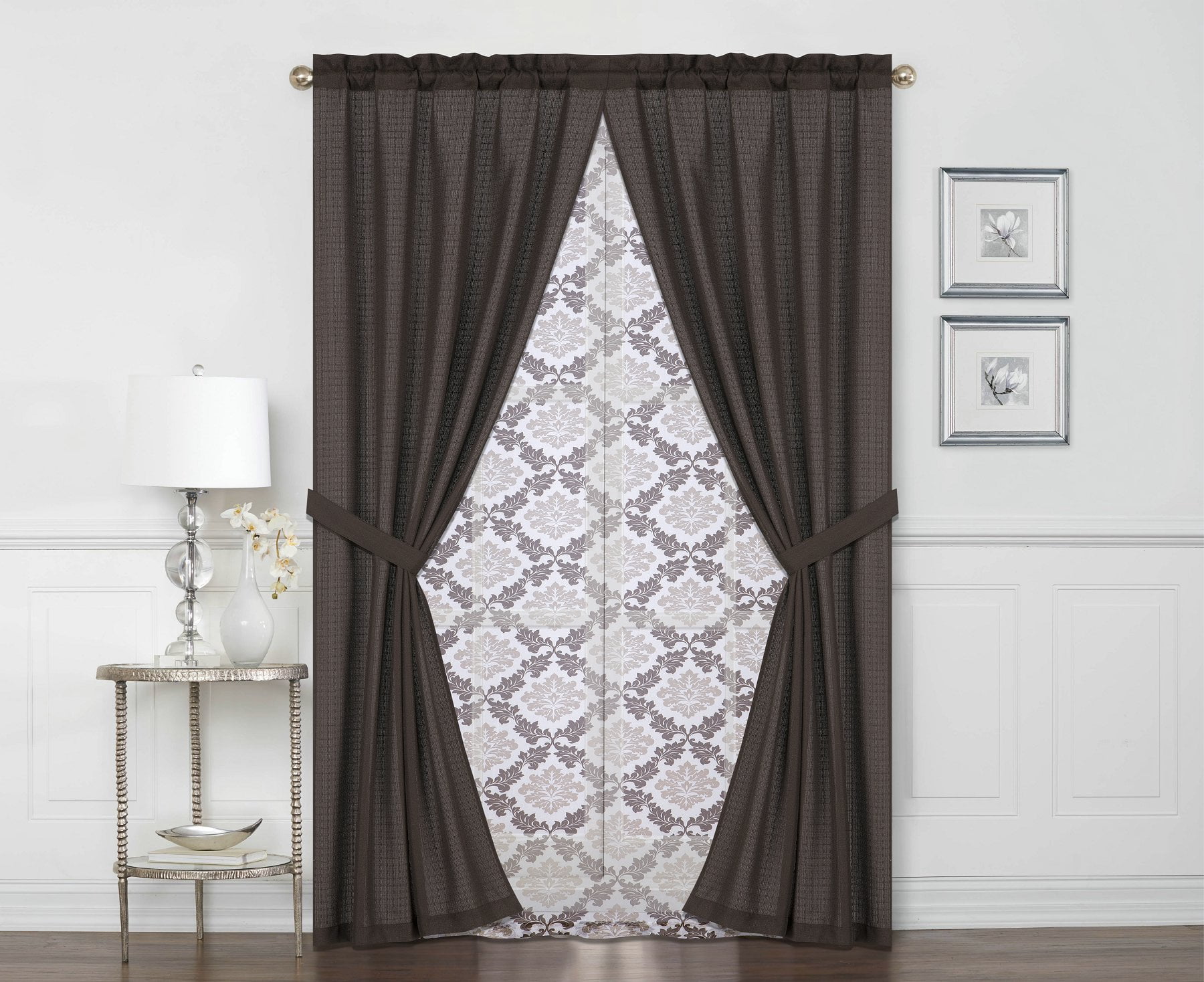 Mainstays Solid Print Rod Pocket Room Darkening Curtain Set, 37" x 84.00" 4 Panels