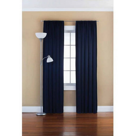 Mainstays Solid Room Darkening Polyester Curtain Panel