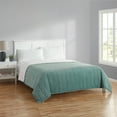 thumbnail image 1 of Mainstays Solid Textured Corduroy Striped Quilt, Sage Green, King, All Ages, 1 of 9