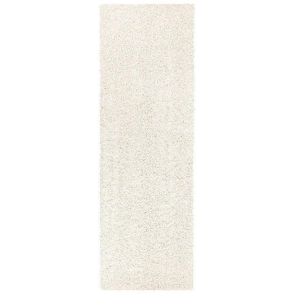 Mainstays Traditional Solid Shag Indoor Runner Rug, Ivory, 2'6" x 8'