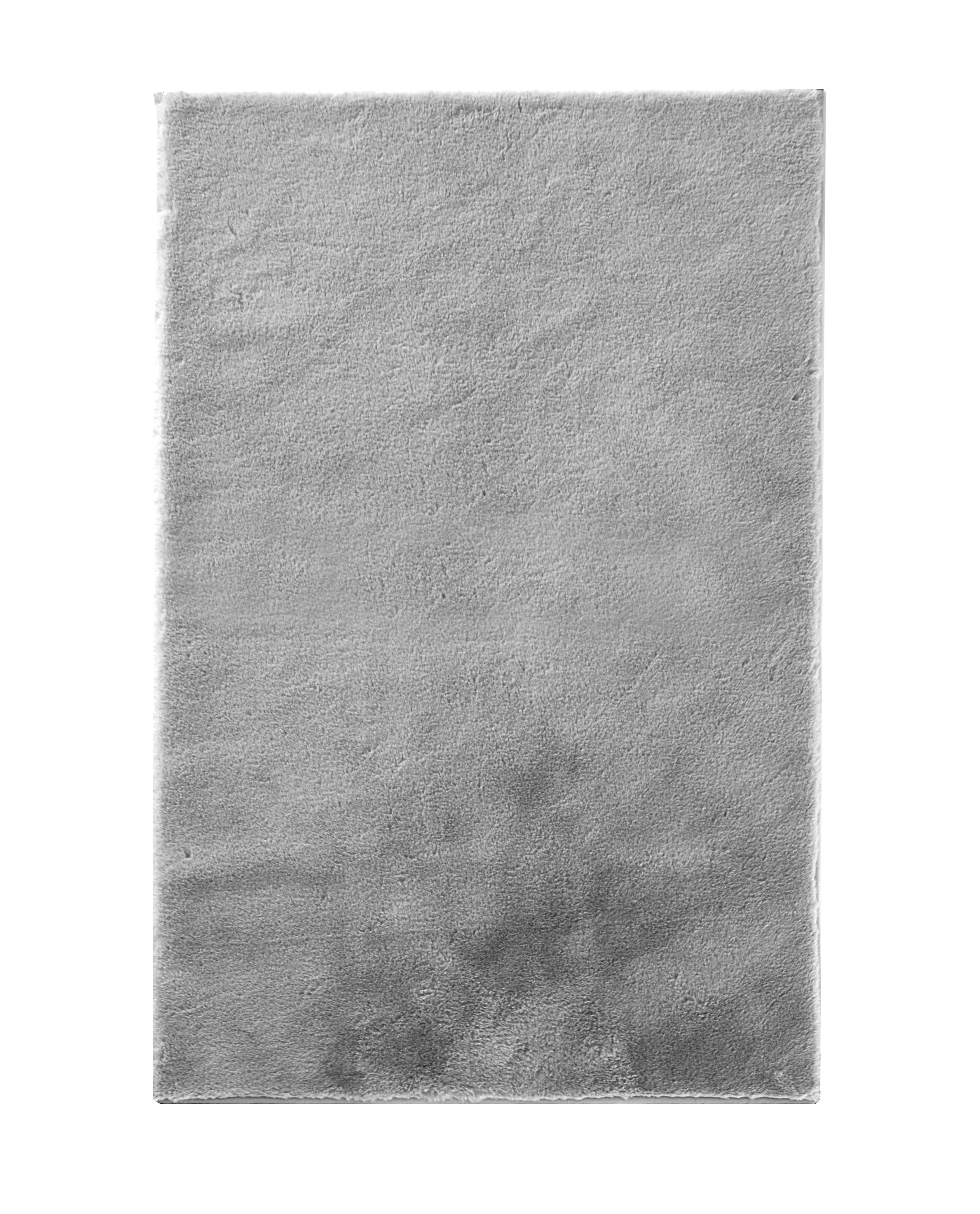 Mainstays Solid Soft Rabbit Faux Fur Area Rug Grey,30x46"