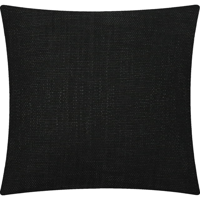 Mainstays Solid Texture Polyester Square Decorative Throw Pillow, 18" x 18", Black