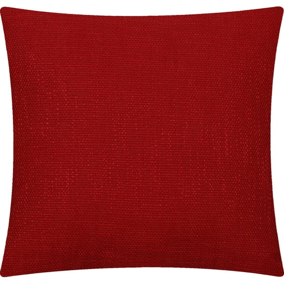 Mainstays Solid Texture Polyester Square Decorative Throw Pillow, 18" x 18", Red