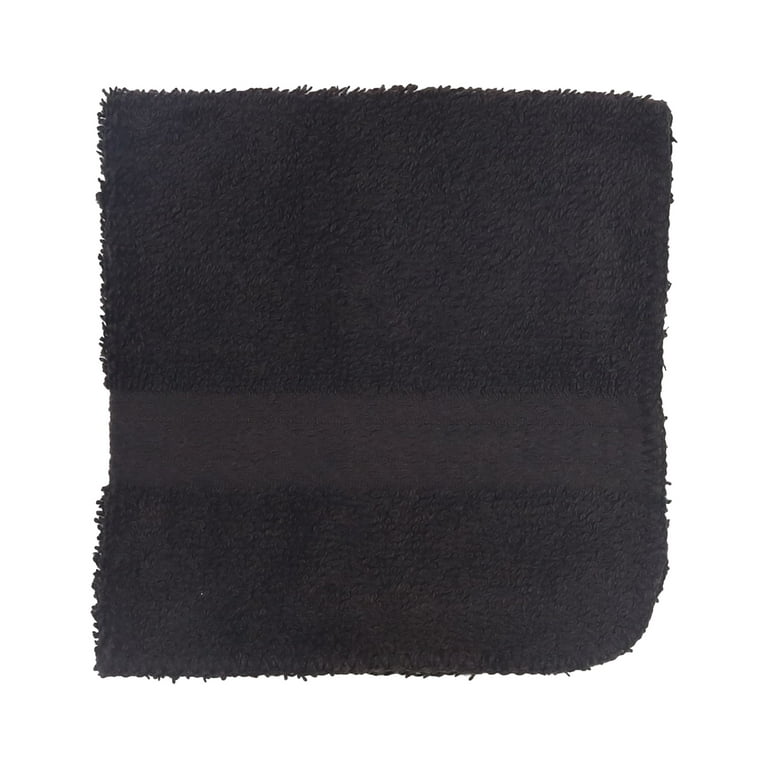 Mainstays Performance Solid Washcloth, 12 x 12, Rich Black 