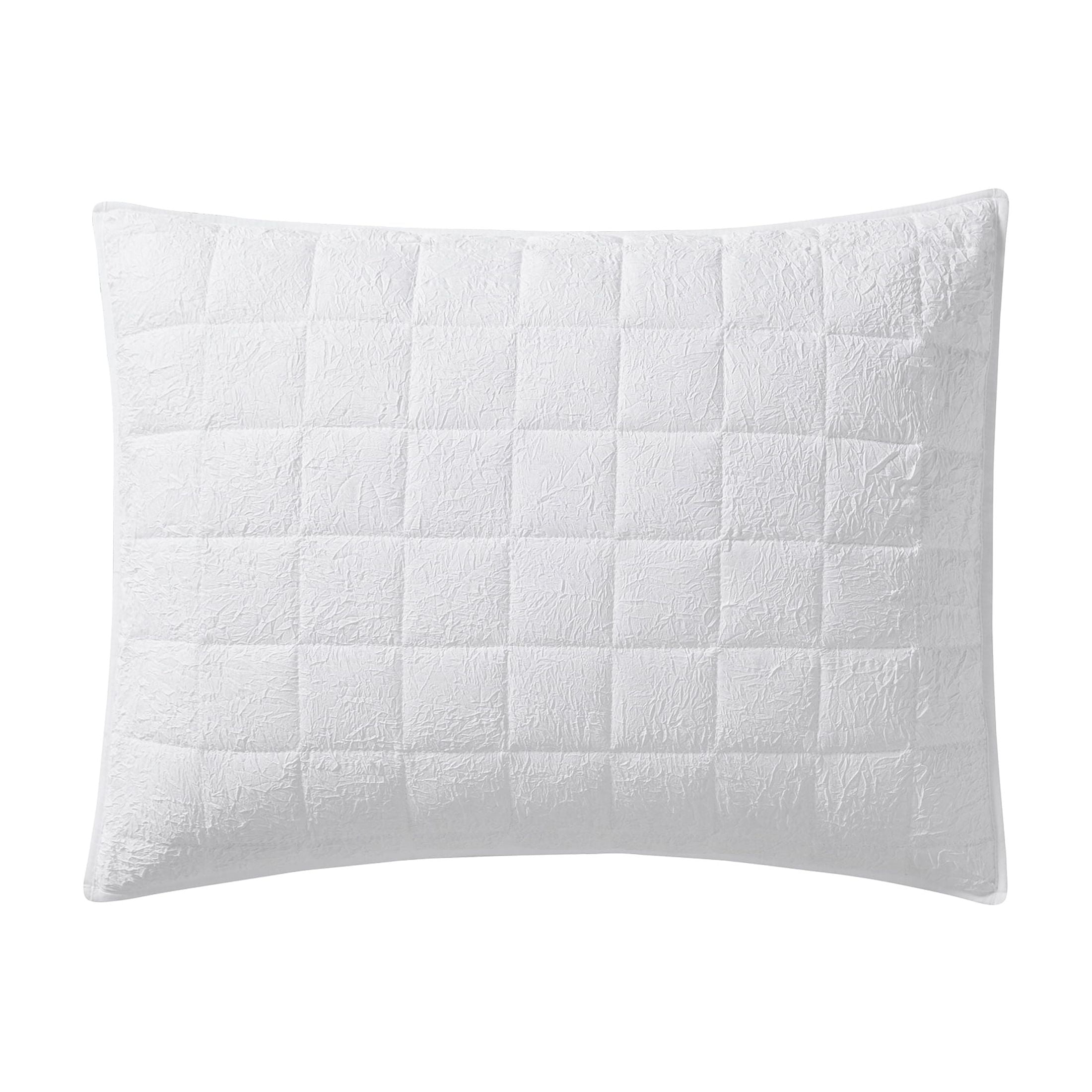 Mainstays Pillow Sham, Solid White, Crinkle Box Quilted