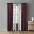 thumbnail image 1 of Mainstays Curtain and Sheers Set, 4 Panels, Burgundy, 27.5" W x 84” L, 1 of 9