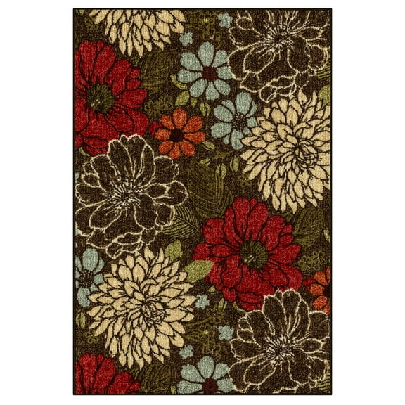 Mainstays Sorbet Floral Farmhouse Multicolor Indoor Entryway Area Rug, 2'6" x 3'10"