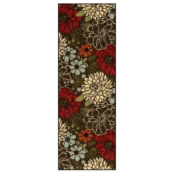 Mainstays Floral Farmhouse Multicolor Indoor Hallway Runner Rug 1'11"x6"