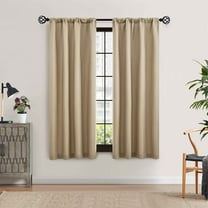 Mainstays Southport Textured Light Filtering Curtain Panel Pair, Set of 2, Beige, 40"W x 63"L
