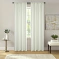 thumbnail image 1 of Mainstays Southport Textured Light Filtering Curtain Panel Pair, Set of 2, Ivory, 40"W x 95"L, 1 of 11