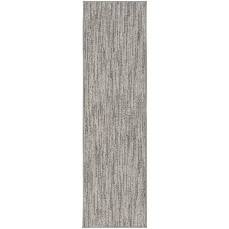 Mainstays Spaced Dyed Gray Polyester Indoor Runner Rug, Heathered