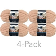 Mainstays Sparkle Chenille Super Bulky 100% Polyester Cherry Blossom Yarn, 31.7 yd, Pack of 4