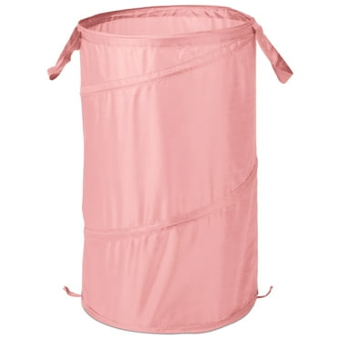 Mainstays Pop-Up Spiral Polyester Laundry Hamper, Pink