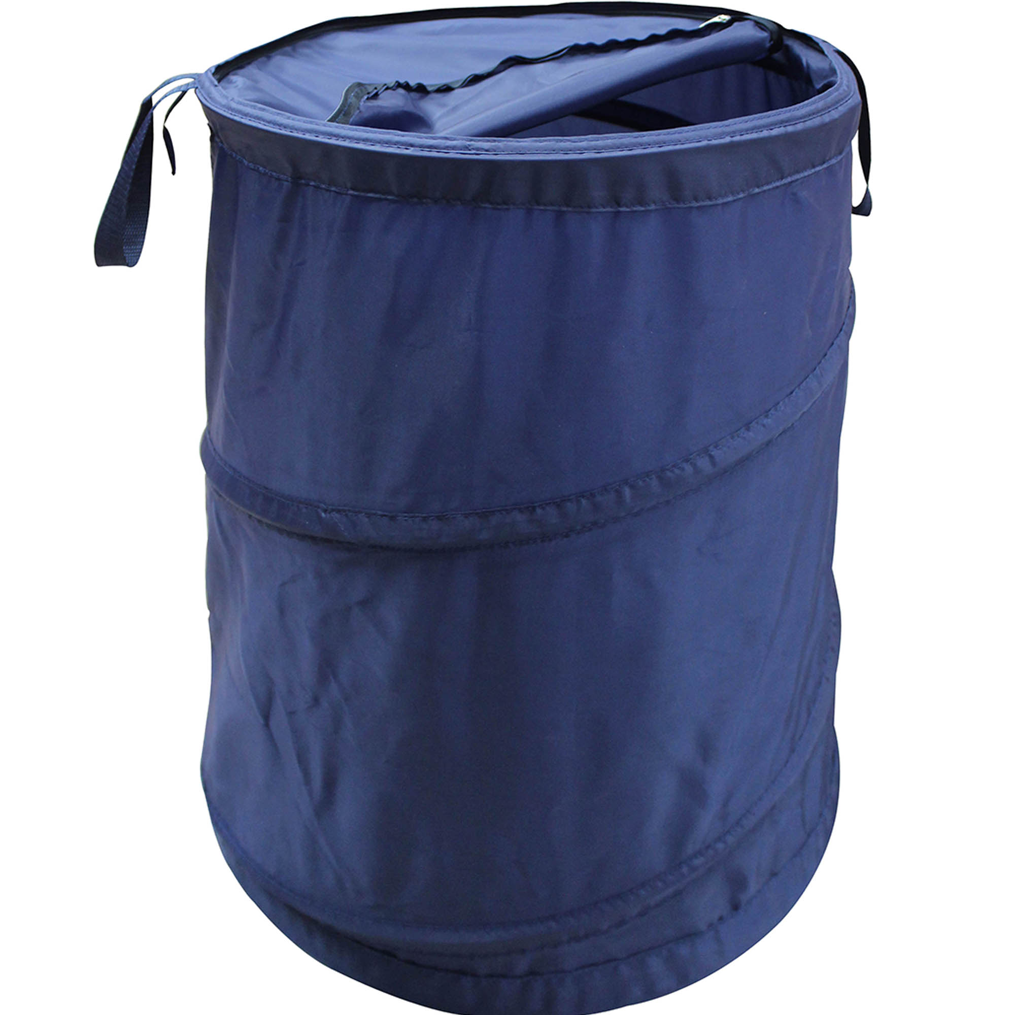 Mainstays Spiral Pop-up Polyester Laundry Hamper with Lid, Blue, 2 Pack - image 1 of 4
