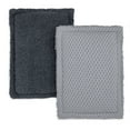thumbnail image 1 of Mainstays Sponge Scrubbers, 4.5 x 5 inches, 100% Cotton Shell, 2 Count per Pack, Gray, 1 of 10